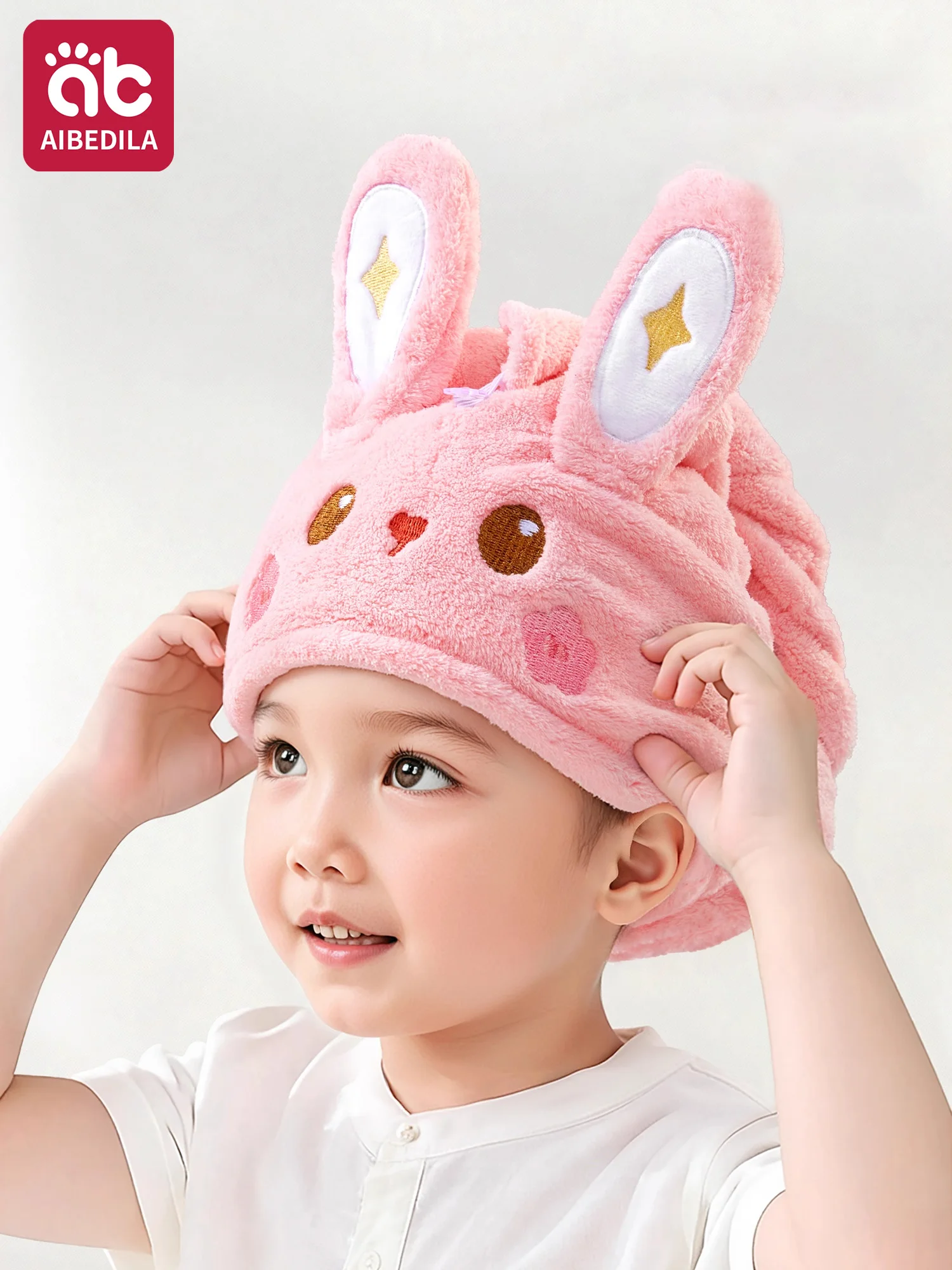 Microfiber Hair Towel Wrap for Kids, Dry Hair Cap Suck Water, Absorbent Quick Girls Boys Hair Drying Towel, Lightweight Hat  ﻿ ﻿