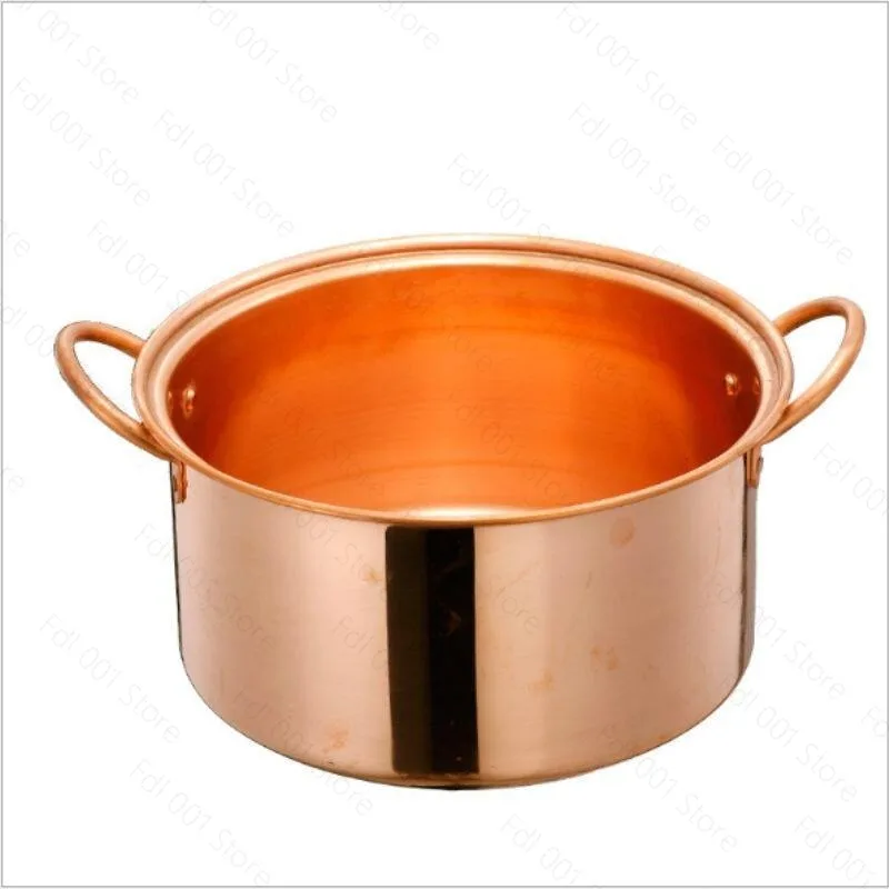 Handmade Pure Copper Saucepan, Chinese Thickened Large‑Capacity Heat‑Insulated Durable Copper Cooking Pot