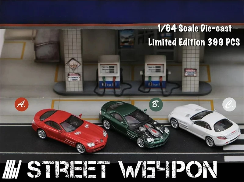 

Street Weapon 1:64 SLR Removable Engine Hood Diecast Model Car