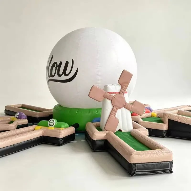 Portable Inflatable Mini Golf Course Custom Size PVC Golf Field for Party Event Carnival Rental Indoor Outdoor Game
