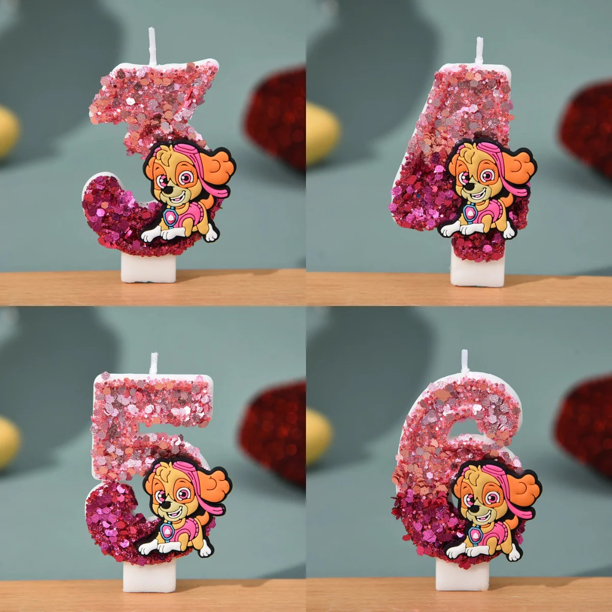 Paw Patrol Candle 0-9 Number Paw Patrol Theme Kids Birthday Party Cake Decoration Baby Shower Decoration