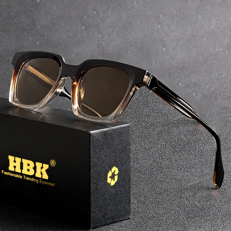 

HBK Retro Square Men Sunglasses Punk Luxury Designe Small Sun Glasses Women Driving Travel Fishing PartyEyewear UV400