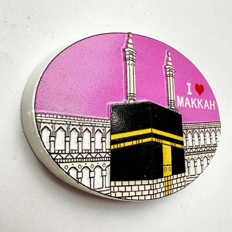 Mecca, Saudi Arabia, Architecture Tourism souvenirs 3D stereo refrigerator magnets Home decoration Collection crafts