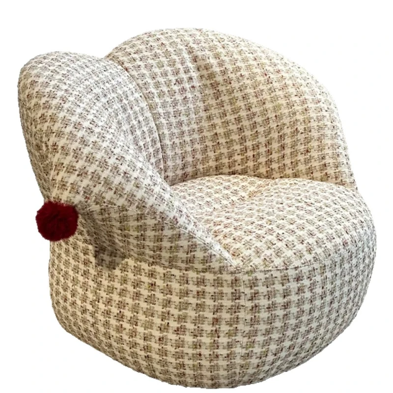 Clown lazy chair rotating French cream style living room home designer casual single sofa