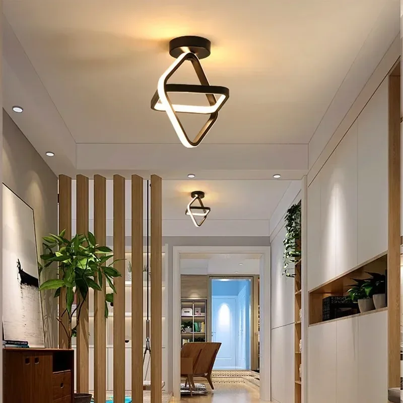 Small Modern LED Ceiling Light 2 Rings Creative Design  Lamp Indoor Lighting Fixtures Hallway Balcony Aisle Office Lustre
