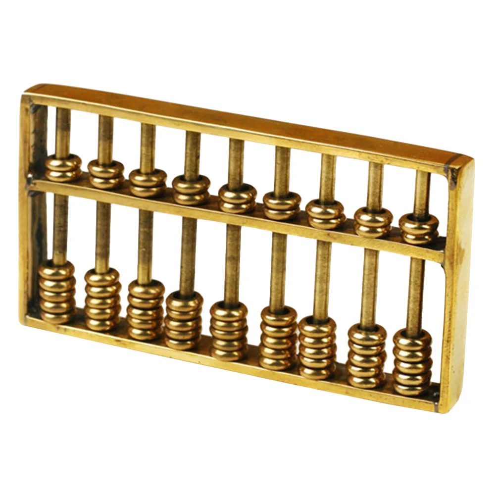 Mini Abacus Chinese Style Ornament Retro Brass Statue Craft Delicate Decor Creative Desktop Toy