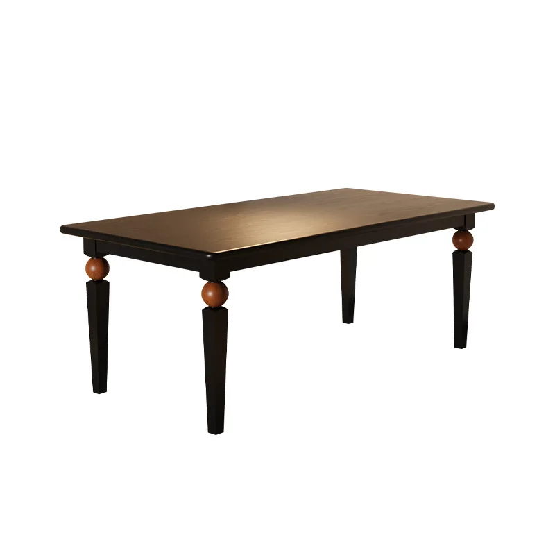 Small apartment all solid wood dining table and chair combination dining household large board table