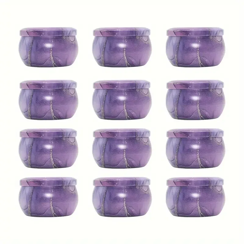 12pcs 4oz Candle Tins With Lids, Round Metal Candle Jars Kit For Loose Candles, Used For DIY Storage, Candle Making Supplies,