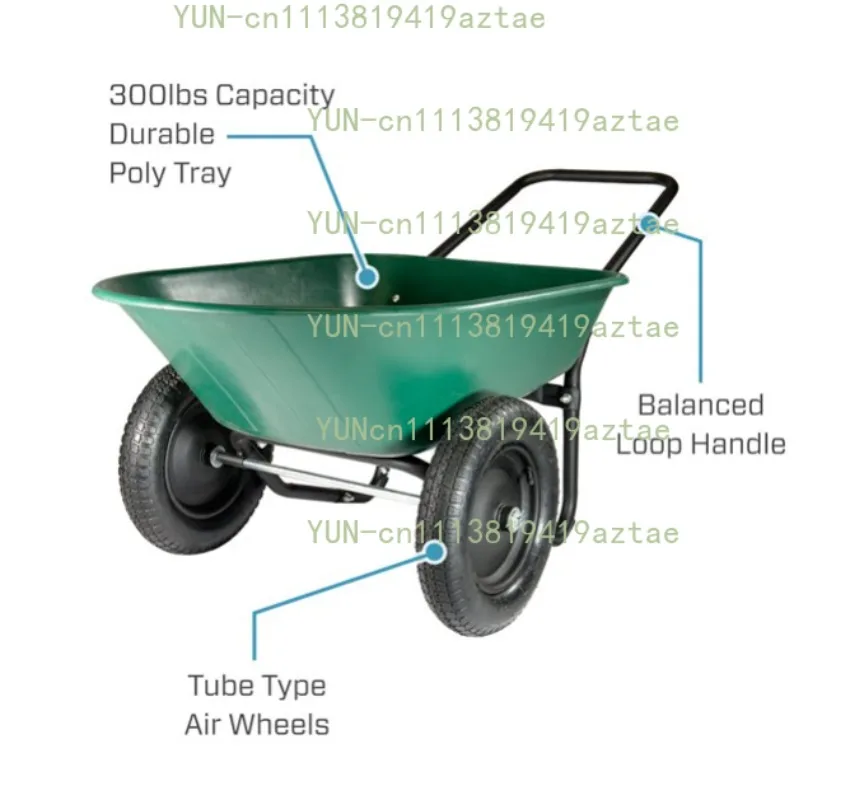 Wheeled Wheelbarrow Green WB5405 - Durable Garden Tool for Easy Landscaping And Gardening Tasks