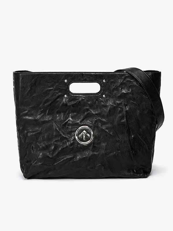 

GROTTO Blackstone CARRY tote bag, Italian sheepskin, trendy and cool large-capacity crossbody bag
