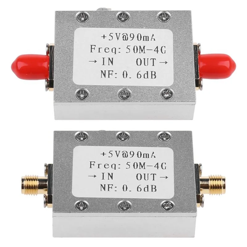 เครื่องขยายสัญญาณ RF มีเสียงรบกวนต่ำแผงโมดูลวิทยุ LNA 50M-4GHz NF = 0.6DB