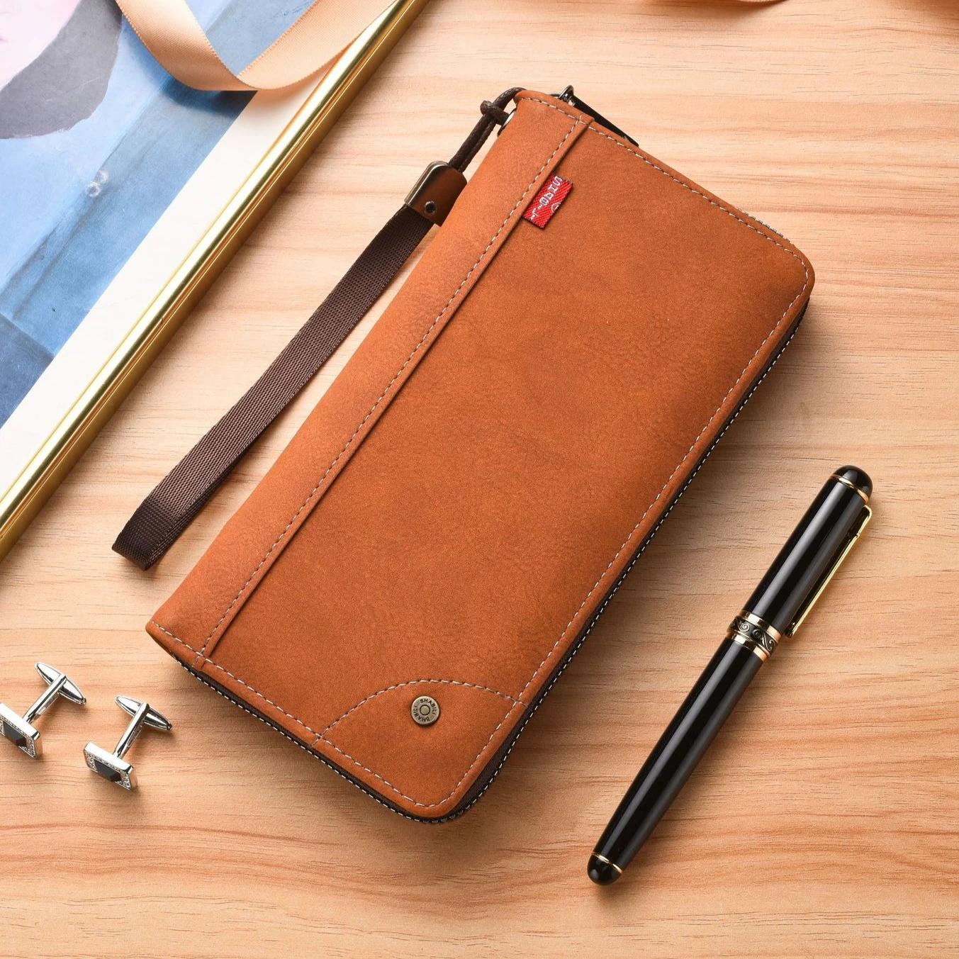 

Long Business Handbag Men's Multi-card Position Handbag Wallet Men Large Capacity Retro Clutch Bag