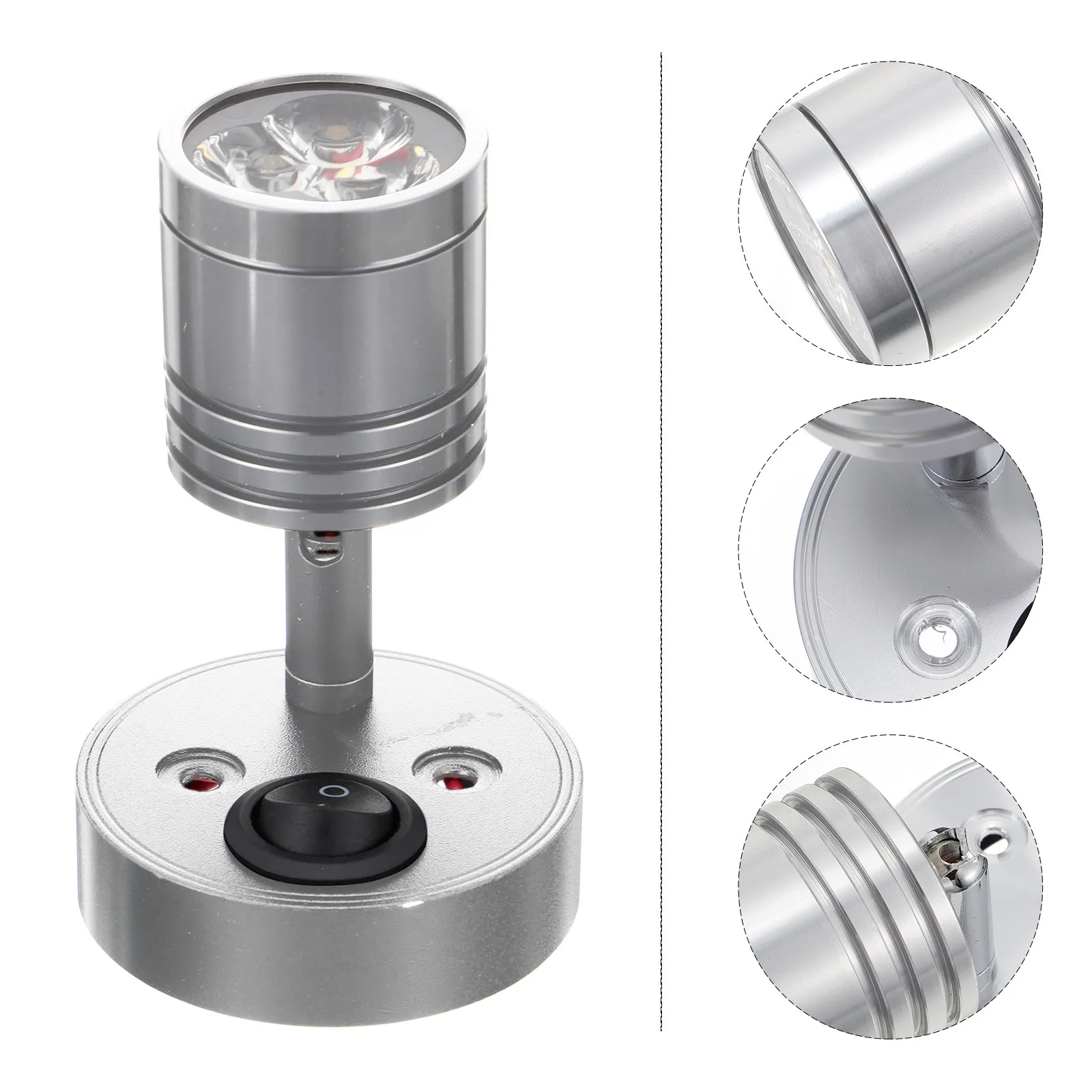 

Светильник для чтения RV: алюминиевая головка, железный штырь, поворотный прожектор, теплый свет для яхт, караванов, прикроватный, с низким энергопотреблением