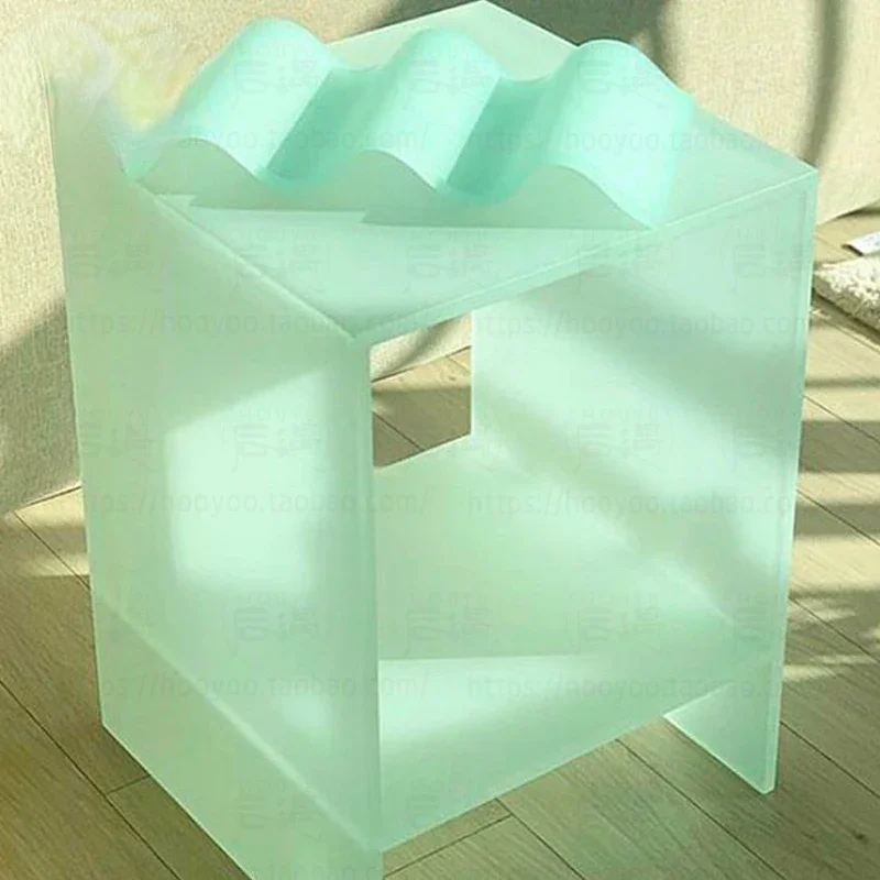 Transparent Side Table Studio Personalized Custom Small Apartment Balcony Tea Table Shaped Frosted Corner Table