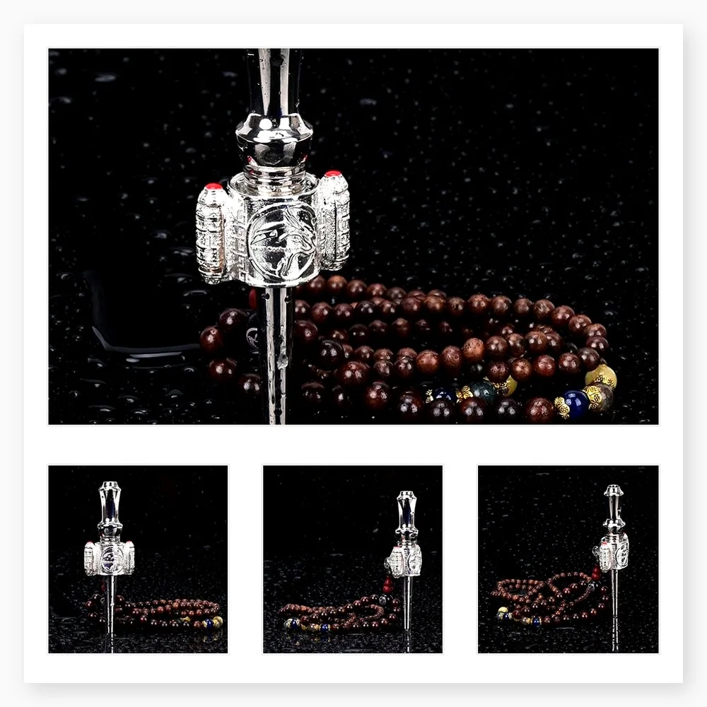 Wooden Shisha Nozzle with Titanium Alloy and Silver-Plated Transferable Hookah Set - Arab Style Cigarette Accessory