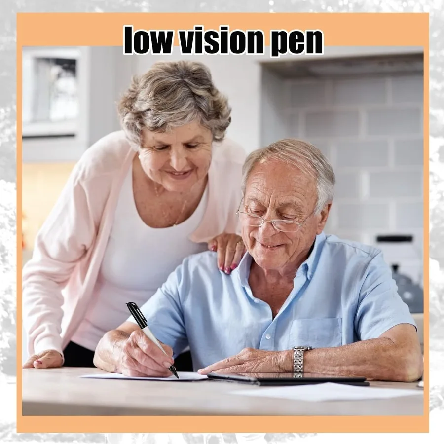 24 قطعة قلم سميك منخفض الرؤية حبر أسود مرئي سهل الرؤية أقلام جريئة مع طرف لباد جودة مساعدات منخفضة للرؤية Senio Elder