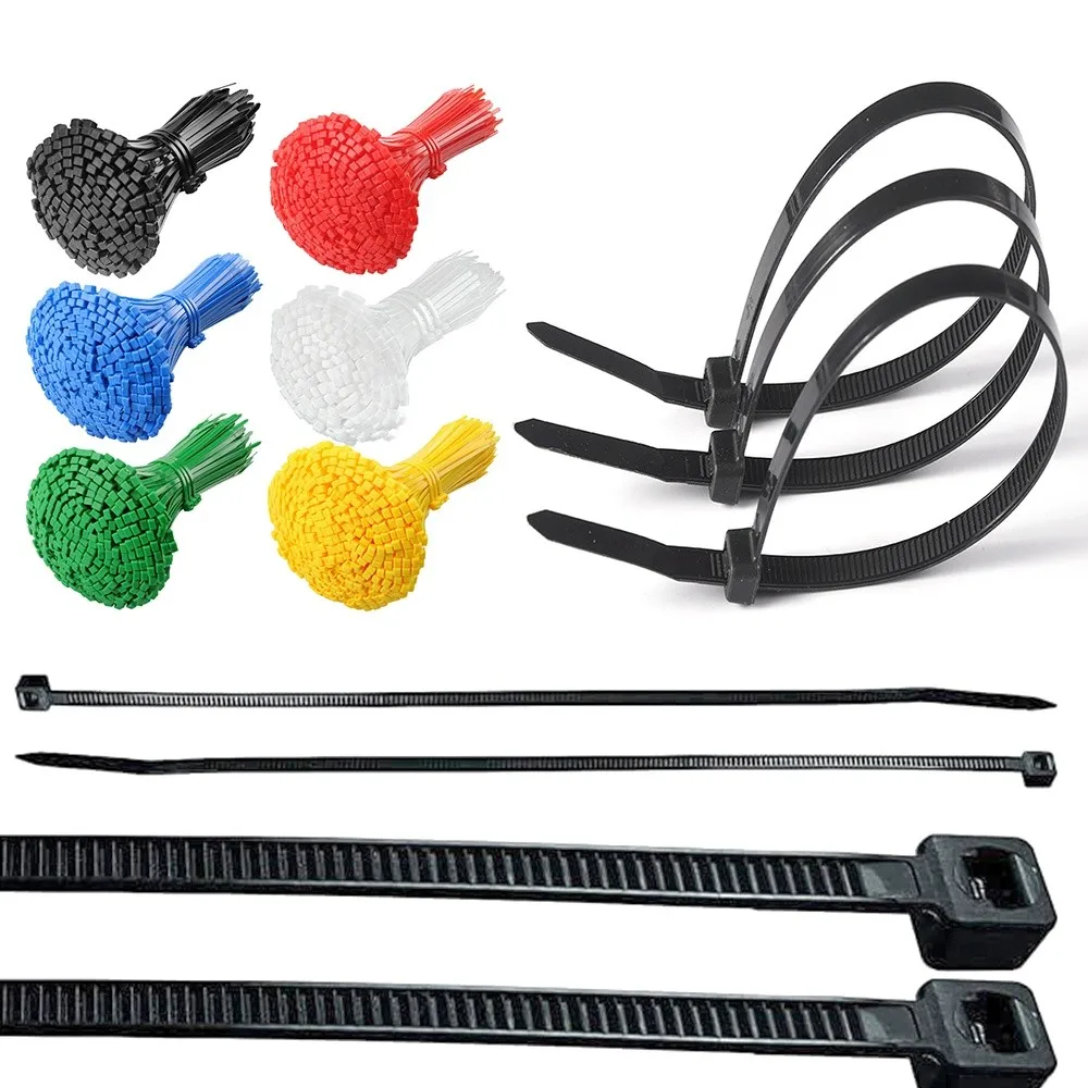 100pcs Nylon Self Locking Cable Ties​​ ​​Self Locking Mechanism Hand Tool ​​Plastic Wire Straps​​ ​​ Cable Management​​