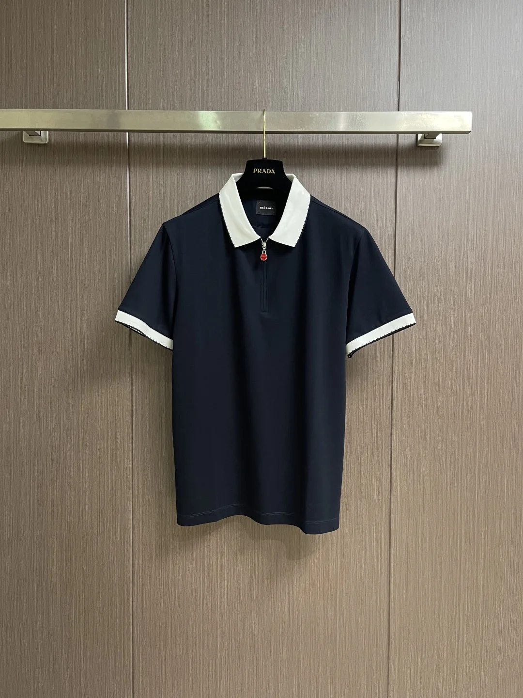 Kiton 2026ss Spring/Summer New Men's Half Zipper Pullover Short Sleeve Knitted Sweater POLO Shirt
