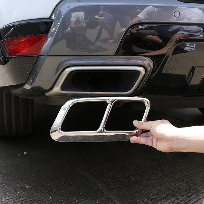 

Stainless Steel For Land Rover Range Rover Sport P400e Car Tail Pipes Silence Cover Exhaust Pipe Cover Stickers Car Accessories