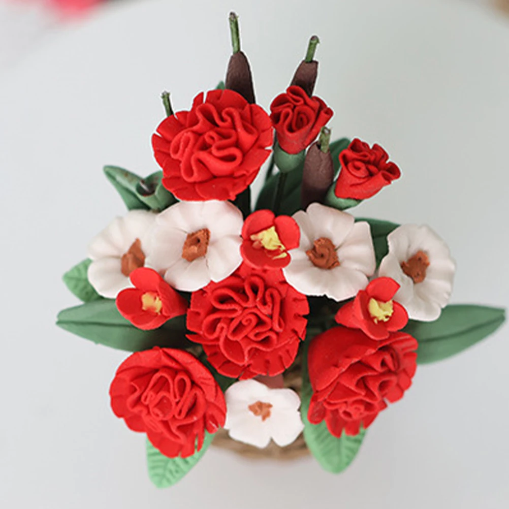 

Mini Flower Fake Plants Vase Miniature Flowers for Dollhouse Dollhouses Potted Decorate