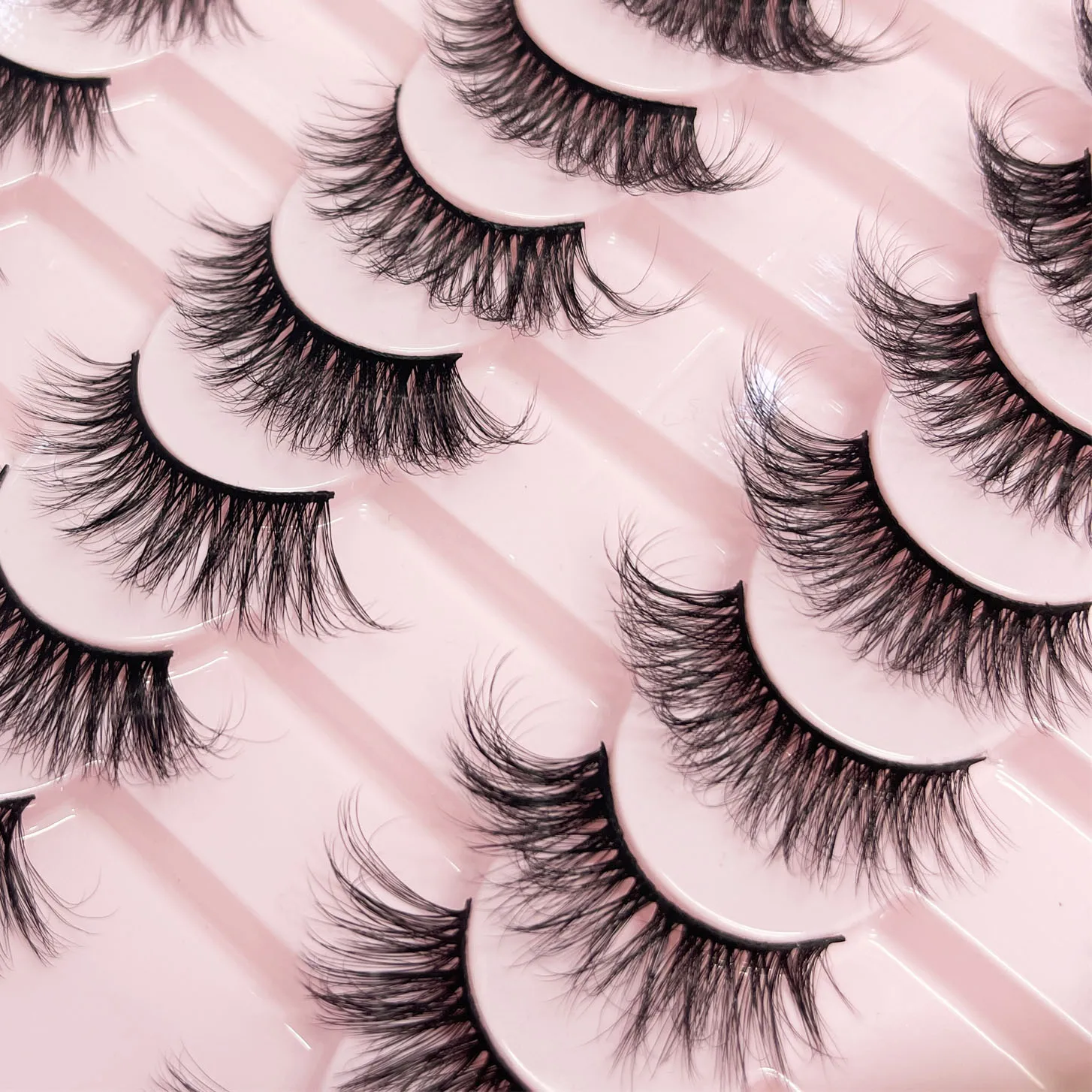 20Pairs New Half Lashes Cat Eye Lashes Winged Wispy Natural Soft False Eyelashes Makeup Fox Eye Extension Faux Mink Eyelashes