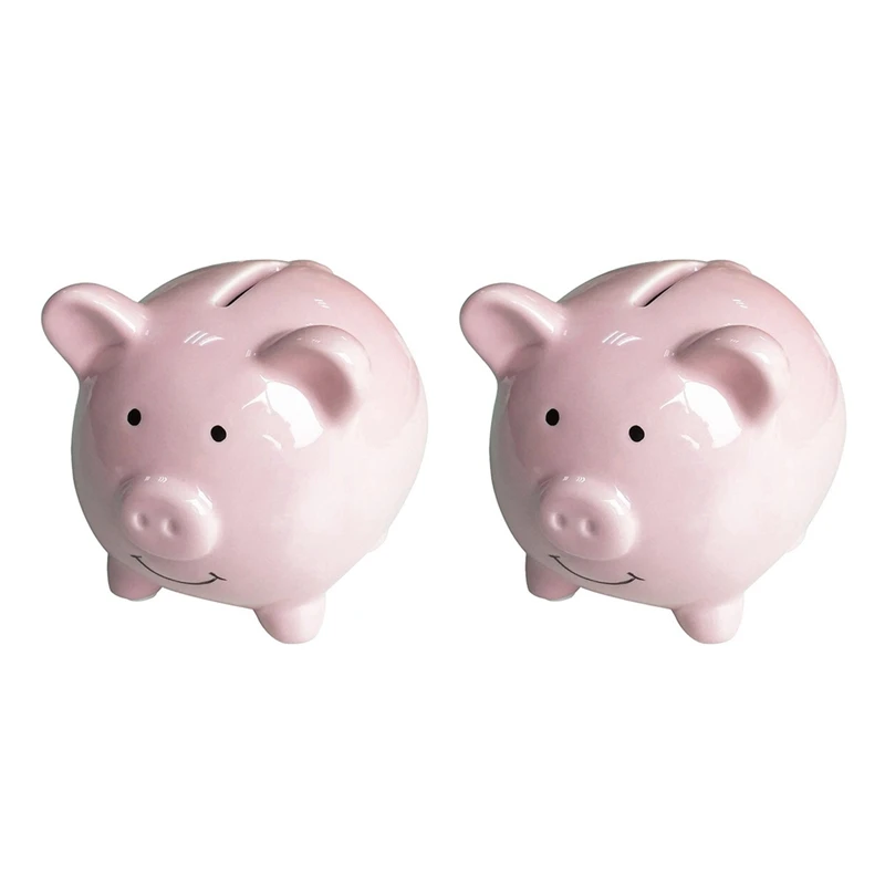 

Hot 2X Ceramic Keepsake Piggy Bank, Pink