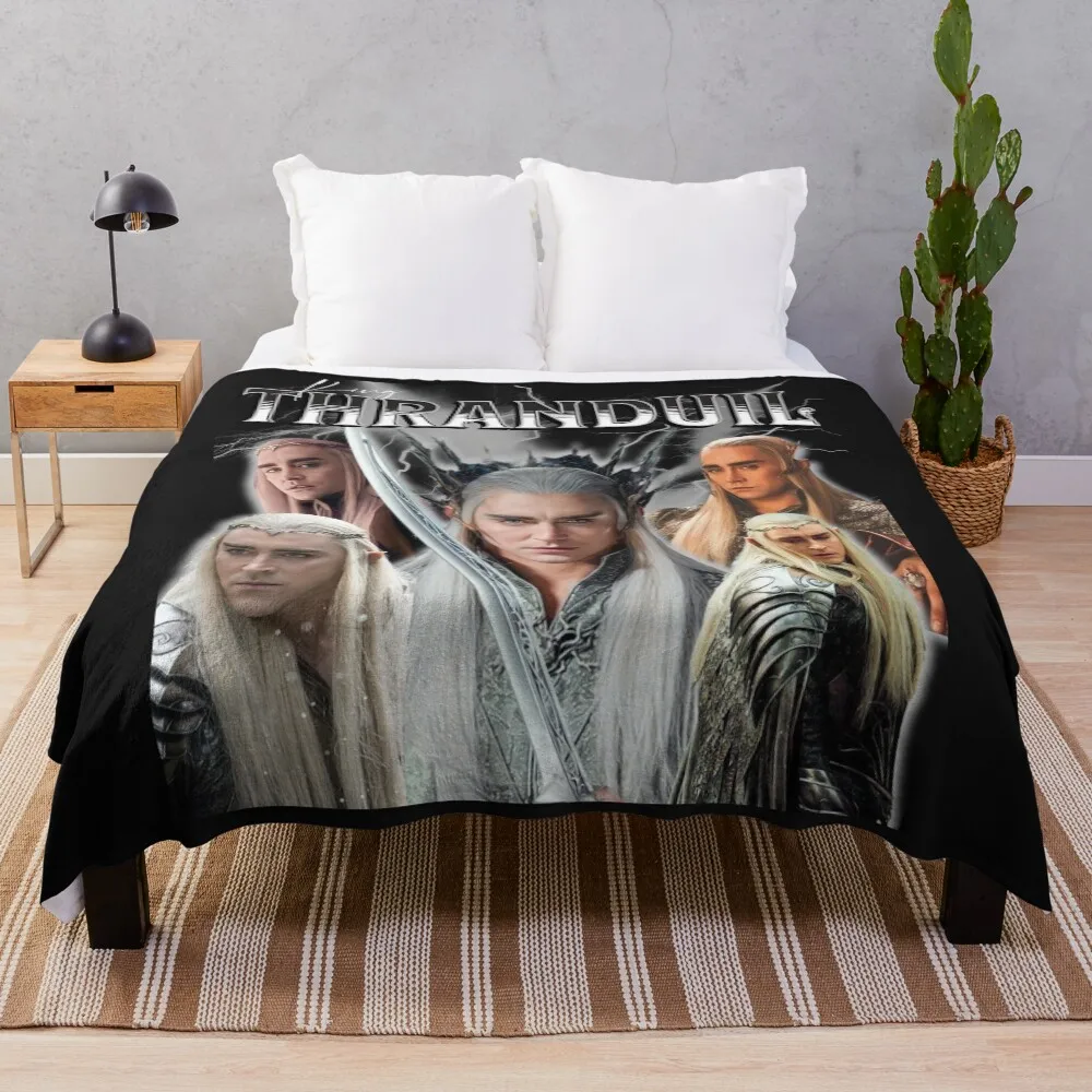 

King Thranduil Retro Tee. Throw Blanket Elegant Warm Throw Blanket for Hotel Home