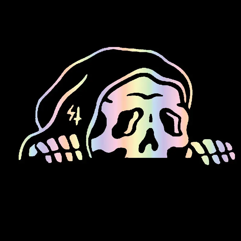 اللمحة الهيكل العظمي سيارة ملصق مزين الزجاج الأمامي ويندوز هالوين Lurking Reaper شبح ملصقات يموت قطع شارات الفينيل #5