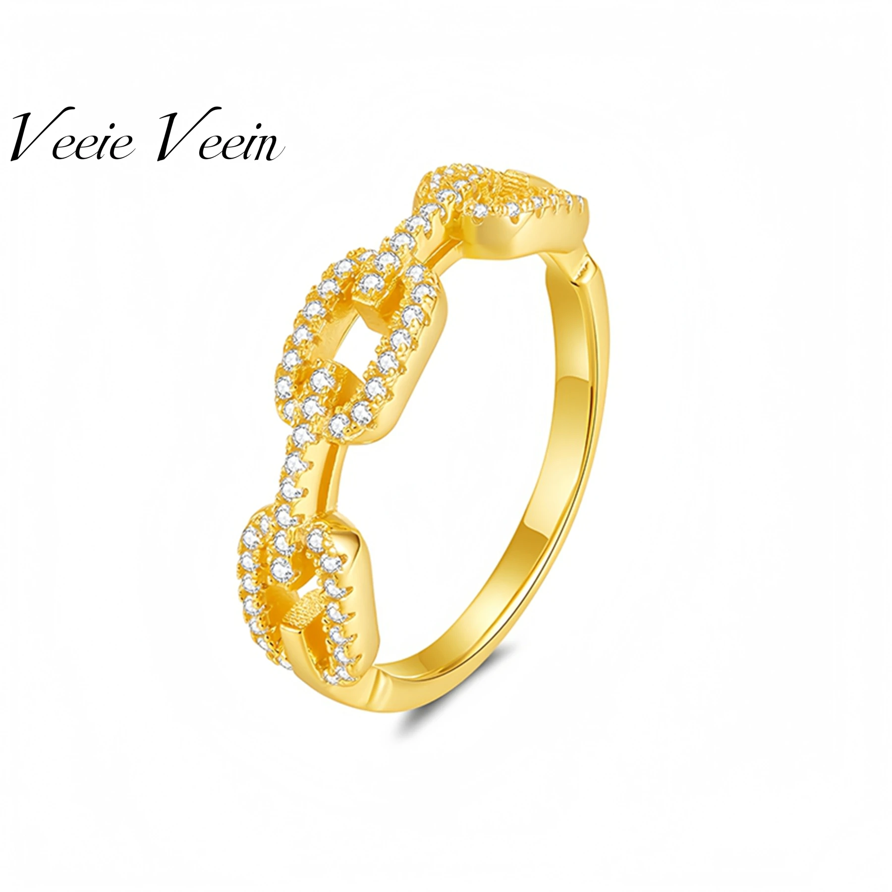 

Кольцо Veeie Veein люксового бренда из стерлингового серебра S925 с муассанитом и высококачественным и модным полым дизайном