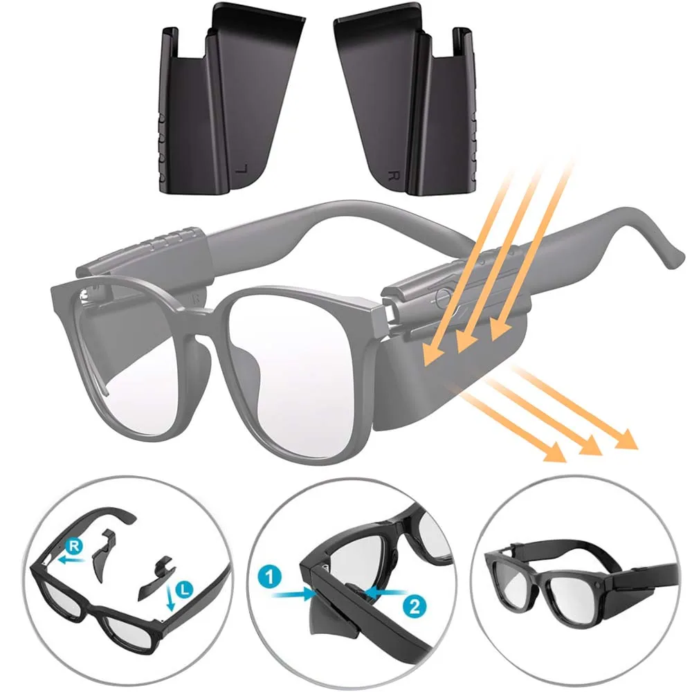 Side Shields for Ray-Ban Meta Wayfarer/Skyler/Headliner Eyewear Deflector Smart Glasses Light Blocking Side Shield Accessories