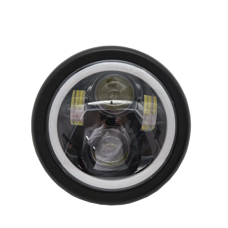 Electric Motorcycle Bicycle Super Bright LED Angel Eye Ring Headlights with Bracket Headlight Assembly view 2
