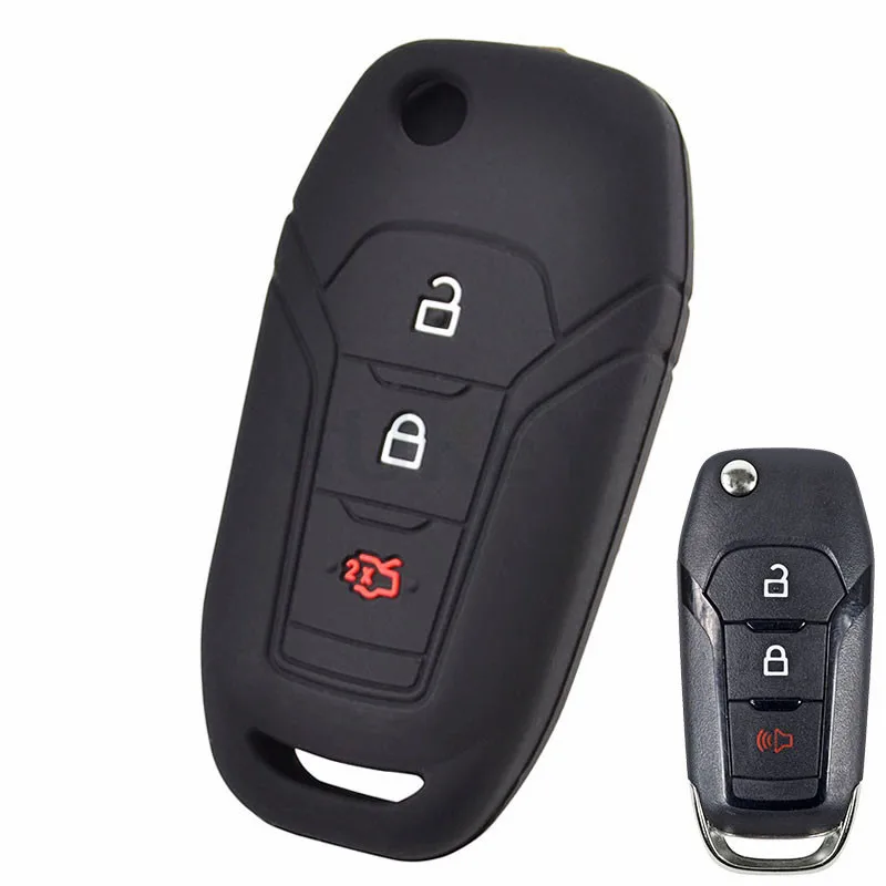 For Ford F-150 F-250 F-350 F-550 Fiesta Ranger Fusion Mondeo Mustang S-Max Explorer Edge Remote Cover 2018 Silicone Key Case Fob