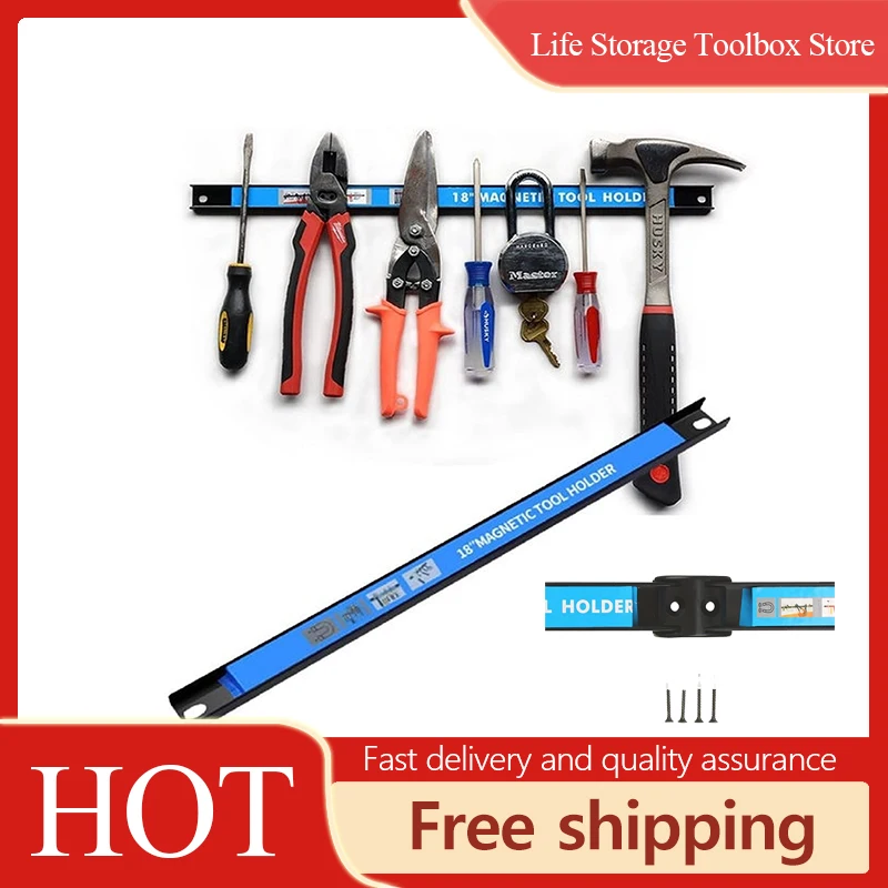 

8" 12" 18" Strong Magnetic Tool Holder,Heavy-duty Magnet Tool holder Bar Strip Rack,Wrench Tool Organizer Wall Mounted Storage