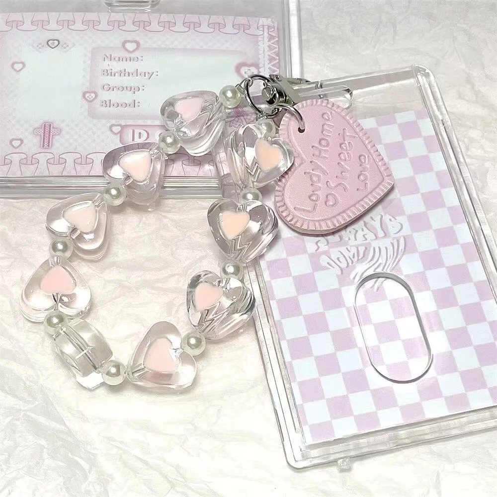 Love 3 inch Kpop Photocard Holder keychain Credit ID Bank Card Photo Display Holder Bus Card Protective Case Pendant Stationery