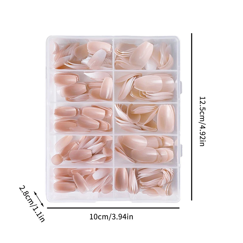 NEW 120/240/360Pcs/Box Glossy Soft Gel Pink French Nail Tips Medium Almond White Simple Press On Nails Huge Capacity False Nails