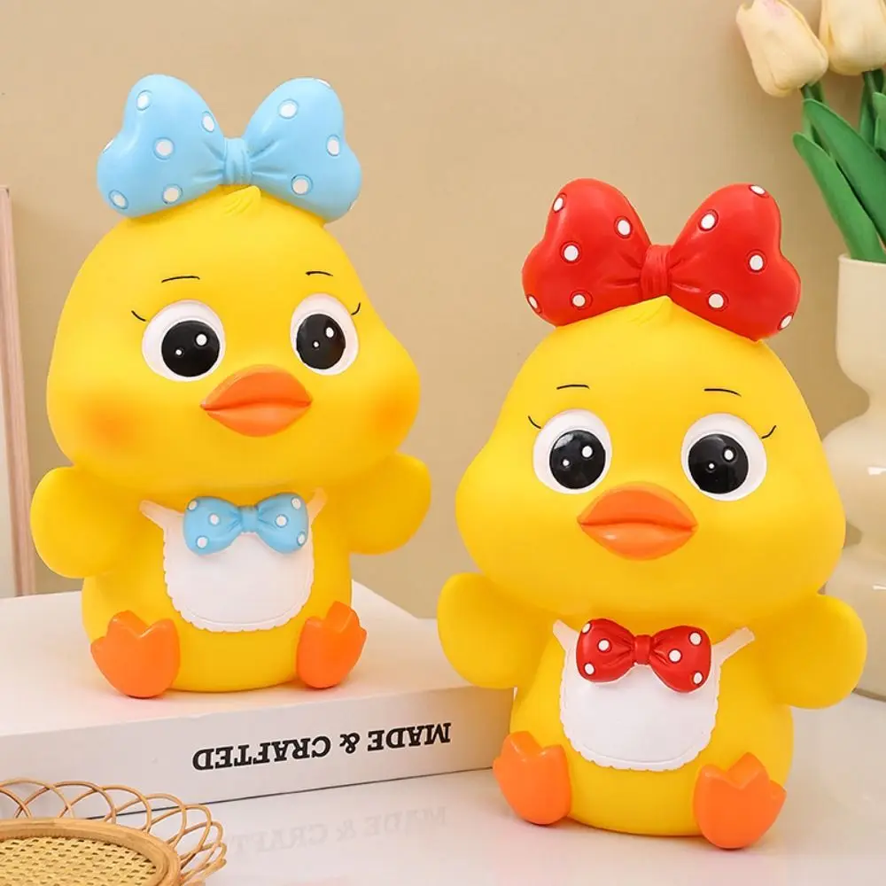 Tirelire Anti-chute en forme de petit canard jaune, réservoir d'épargne, boîtes à billets décoratives en forme de canard de dessin animé, modèle de grande capacité