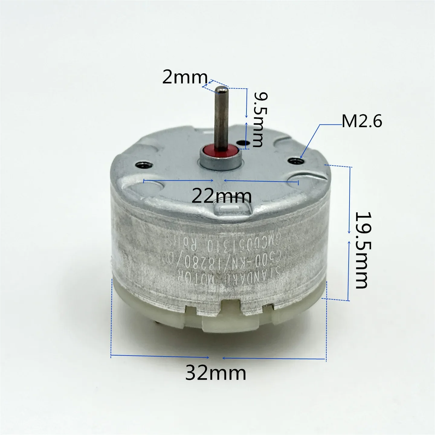 Standard RC500-KN/18280 Motor DC 5V 6V 9V 12V 10000RPM Mini 32mm Diameter Carbon Brush Spindle Motor DIY Sweeper Robot Toy Model