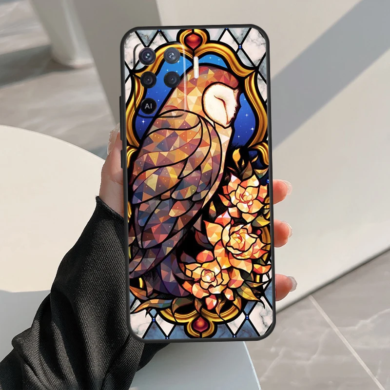 Stained Glass Painting For OPPO A98 A78 A58 A96 A76 A16 A15 A5 A9 A53 A54 A74 A94 A52 A72 A17 A77 A57S A54S Case