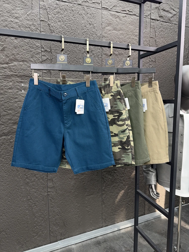 

Men's Casual Pure Cotton Khaki orts Summer Comfortable Breathable Loose Fit Five-Quarter Pants Daily Wear Straight Leg orts