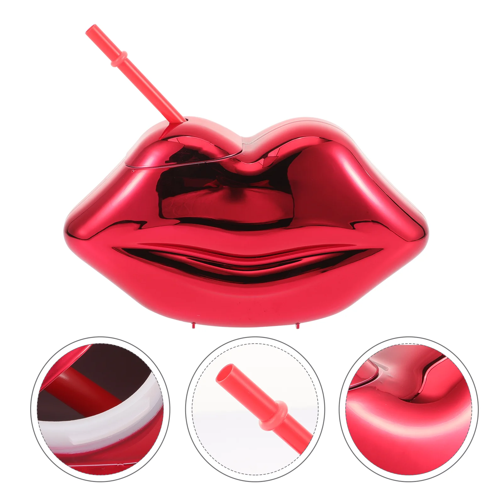 Drink Cup Red Lip Water Travel Glasses Shape Tumbler Pp Drinking Cups Beverage