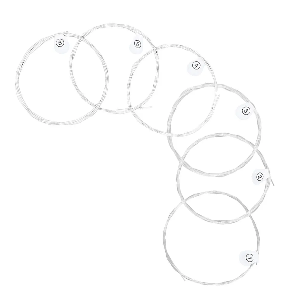 

6Pcs Professional Guitar Strings for Acoustic Folk Nylon and Metal Blend Smooth Resonance Easy Installation