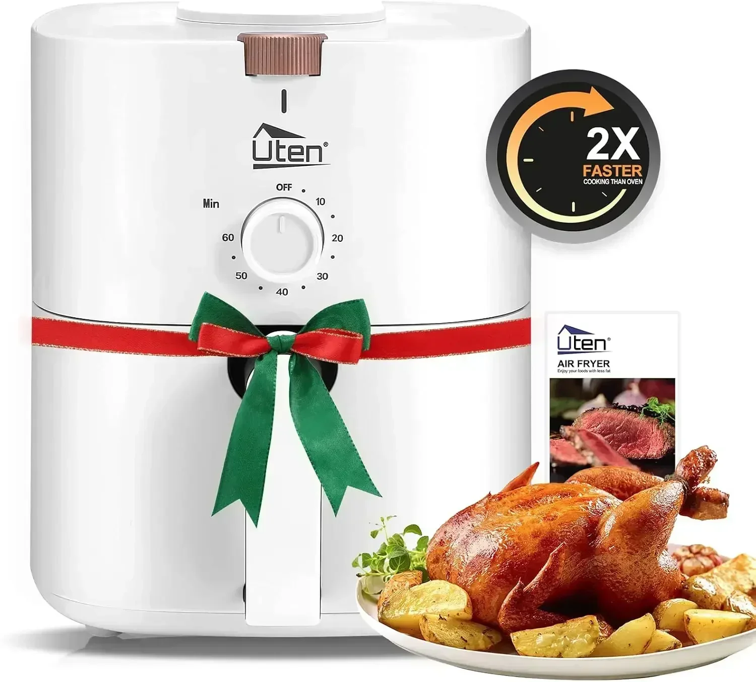 Uten Uten 4.2 QT Compact Air Fryer, 400°F Max, 1500W, Temperature & Timer Dials - Aliexpress Deal