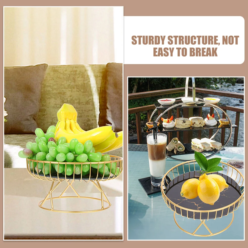 

Elegant Metal Wire Fruit Basket Multi-Functional Desktop Storage Organizer Large Capacity Refreshment Tray Kitchen Storage