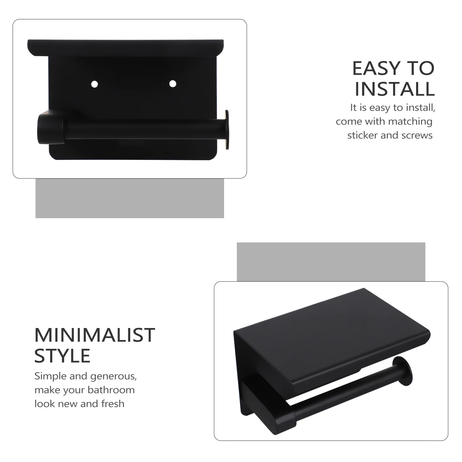 

1 комплект, держатель для туалетной бумаги, настенная полка для ванной комнаты из нержавеющей стали, держатель для хранения телефона, полка для салфеток без сверления, телефонная пластина