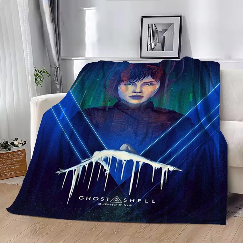 اليابان أنيمي شبح في قذيفة بطانية منقوشة البطانيات ل أريكة الزخرفية الفاخرة مصمم الفراش مكتب التخييم رمي داوني