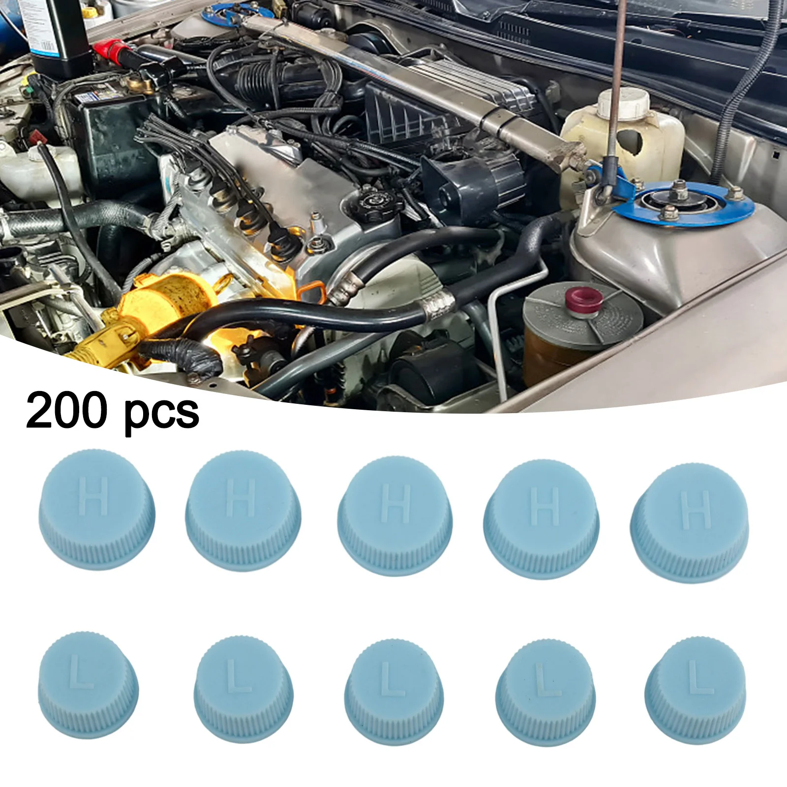 200x Air Conditioning System for service Ports High And Low Pressure Side Valve Core Dust Covers M9 for m10 H High Pressure+L