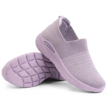 Damesschoenen Zomer Vliegende Weave Sneakers Superlichte Comfortabele Gevulkaniseerde Schoenen Vrouwelijke Mesh Ademende Sneakers Damesschoenen