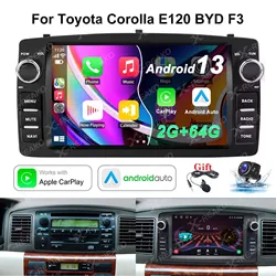 Car Radio Android For Toyota Corolla E120 2003-2006 BYD F3 Carplay Multimedia 7'' Player 2Din Autoaudio Head Unit Navigation GPS