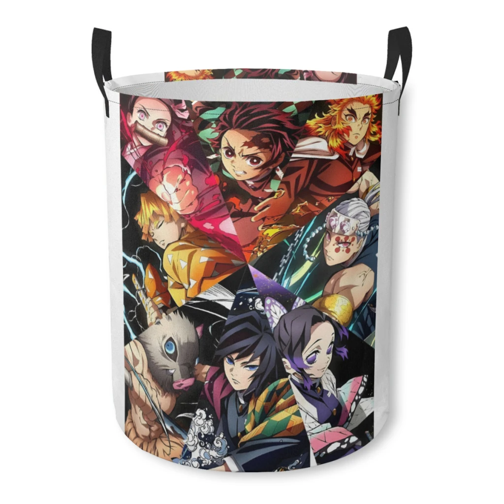 

Anime Demon Slayer Blade Bundle Device Laundry Basket Fabric Laundry Moving Folding Dirty Laundry Basket Cartoon