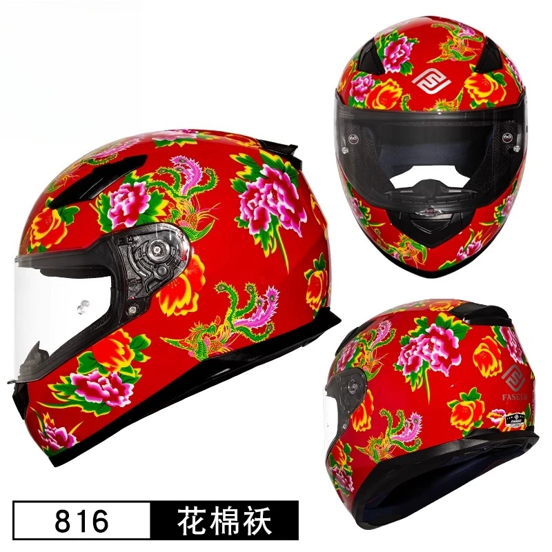 For FASEED Motorcycle Helmets Cat Ear Capacete Moto Helmets Flip Up Moto Personality Full Face Motorbike Motocross Helmet